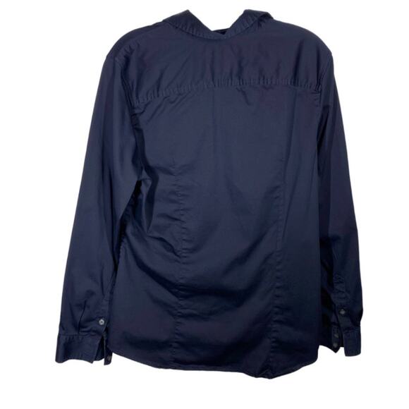 Y2K Banana Republic Button Down Shirt Dark Blue Womens Size XL 2007 Collection - Picture 2 of 7